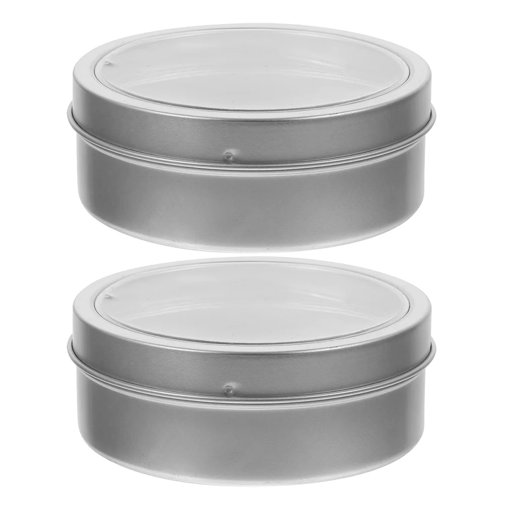 

2 Pcs Dish Drying Rack Magnetic Storage Box Container Mint Tins Empty Spice Metal Silver Kitchen Jars