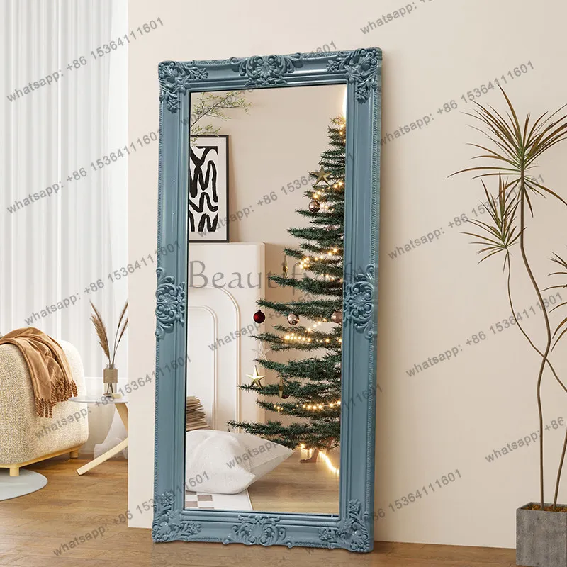 French dopamine floor mirror master design engraved retro home cloakroom fitting mirror