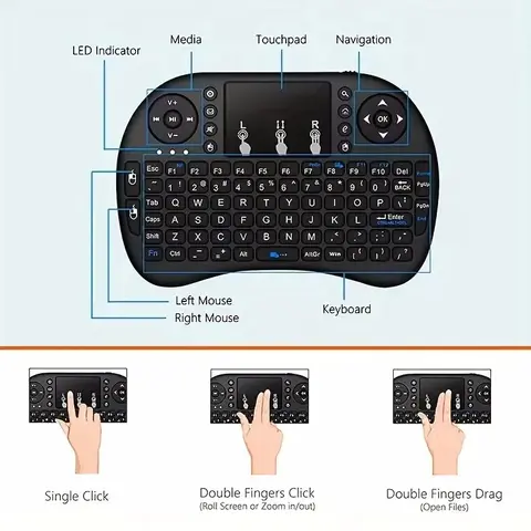 Wireless Keyboard Air Mouse Spanish French Azerty Russian Portuguese Brazil Language With Touchpad N Mini Backlit RGB PC TV Box