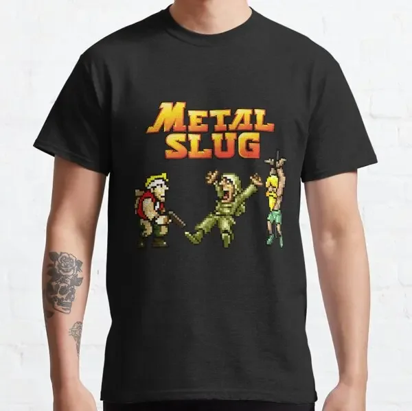 Cotton Tees Short Sleeve T Shirt Printed Clothing Metal Slug Pixel Fan pixel art arcade game retro gamer video games Men's shirt