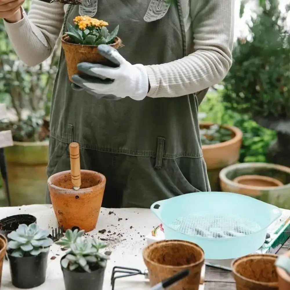 Portable Multi-use Soil Sieve Sifter Plastic Garden Tool Round Sifting 3mm Strainer Sand
