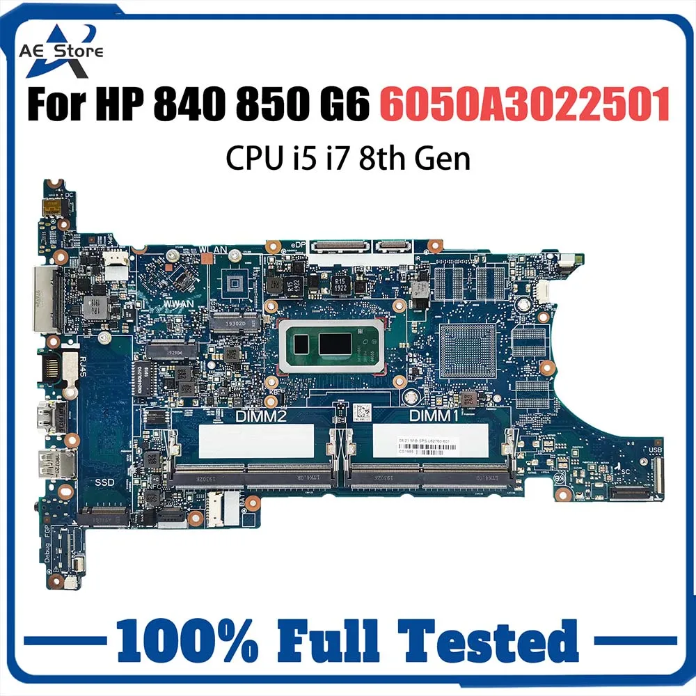 6050A3022501 placa-mãe portátil para HP 840 850 G6 L62757-601 L62760-601 L62759-601 Notebook Mainboard i5 i7 8th Gen