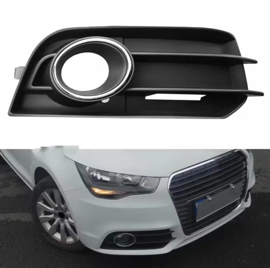 For AUDI A1 2010 2011 2012 2013 2014 Front Bumper Fog Light Grille Cover Black Durable Anti-corrosive 8X0807681A 8X0807682A