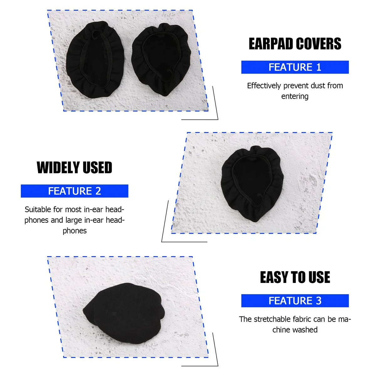 Гибкие тканевые накладки для наушников, Гигиенические Защитные накладки для наушников, гарнитура, амбушюры для тренировок в тренажерном зале