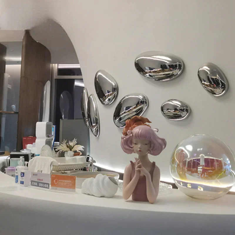 

Натуральная нержавеющая сталь капли воды галька обеденный диван фон настенный висит