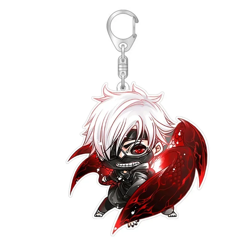 New Anime Figure Kaneki Ken Yoshimura Kuzen Arata Kirishima Key Ring Personality Acrylic Key Chain Model Plate Decor Collection