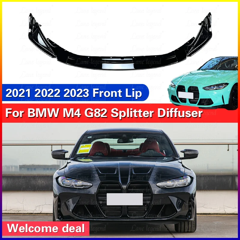 For BMW M4 G82 2021-2023 Car Front Bumper Lip Splitter Diffuser Body Kits Spoiler Bumper Guard Protector Accessories