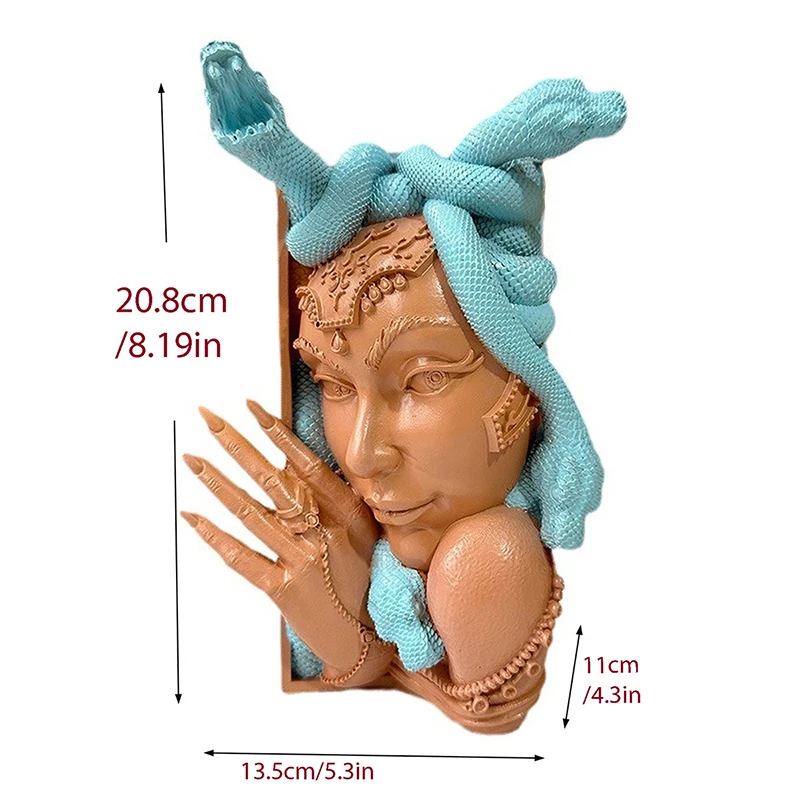 Hars Medusa Hoofd Boekenhoekje Decoratieve Boekensteunen Unieke Slang Vrouwen Gezicht Boek Eindigt Zware Boekenstopper Voor Thuiskantoor Bureau