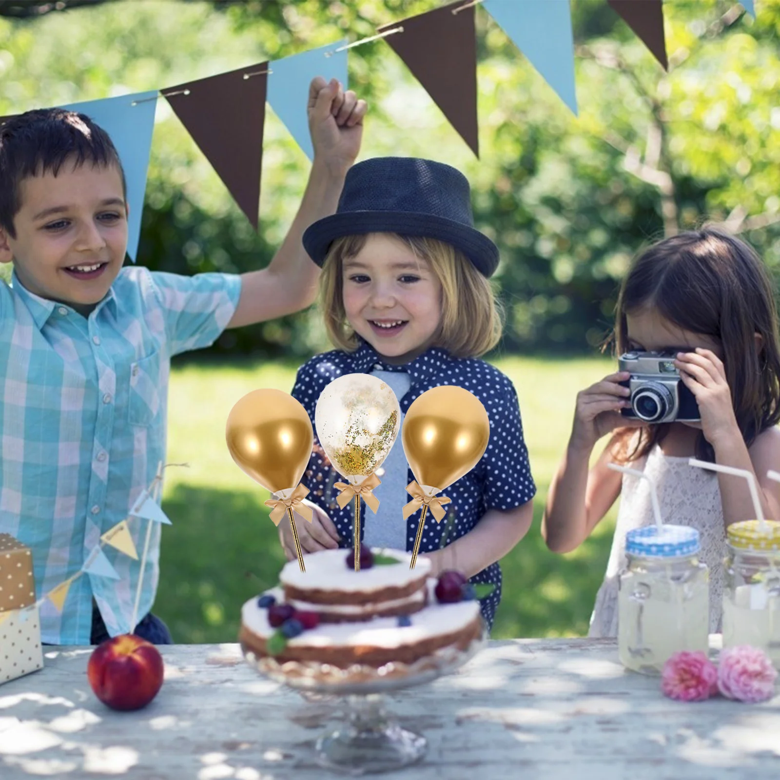 

1Set Cake Decor Balloon Topper Bright Color Not Easy to Leak Free Match with Other Inserts Balloon Cake Topper