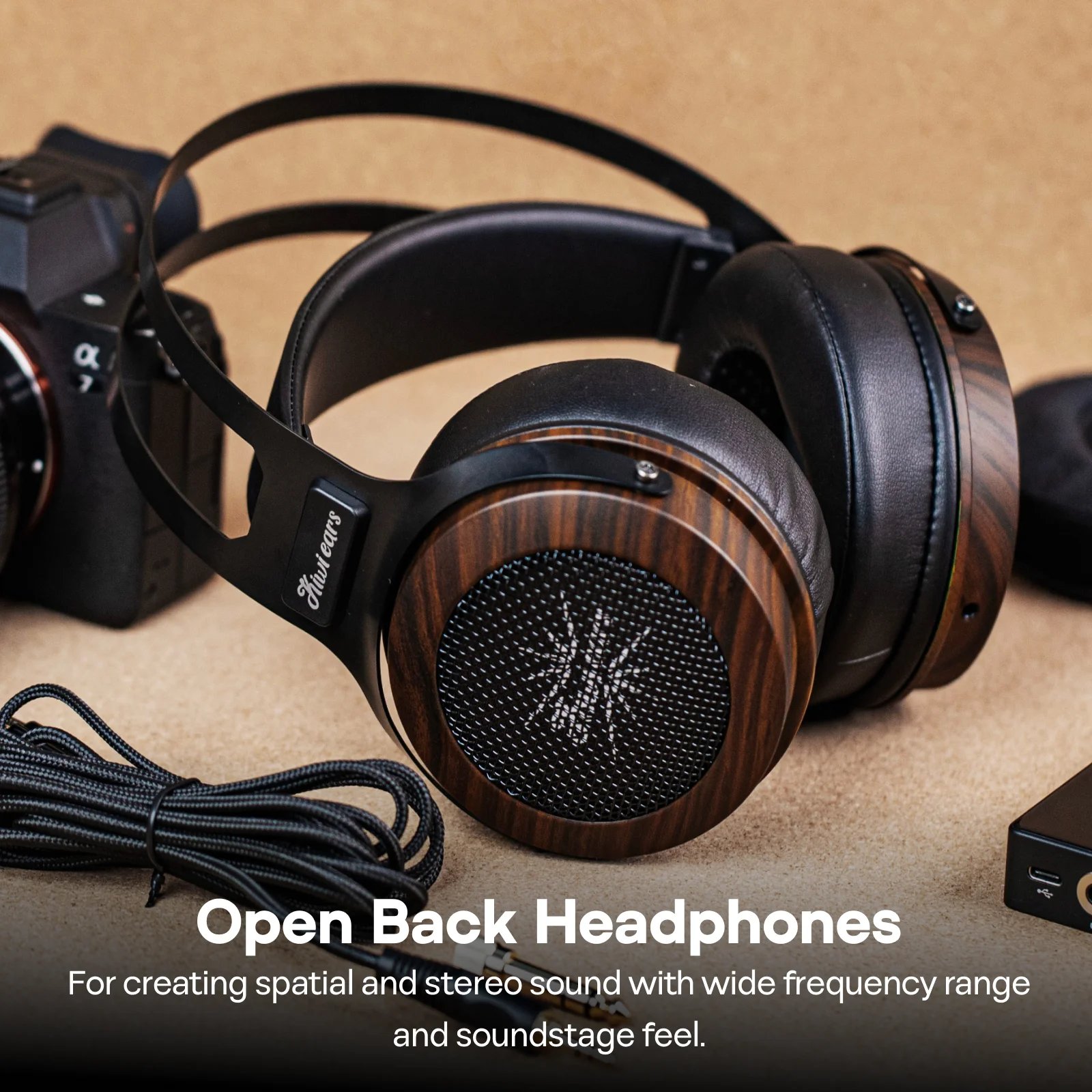 Kiwi Ears Altruva Hi-Fi 50mm Fones de ouvido com driver dinâmico Fones de ouvido com design aberto nas costas com design e som premium