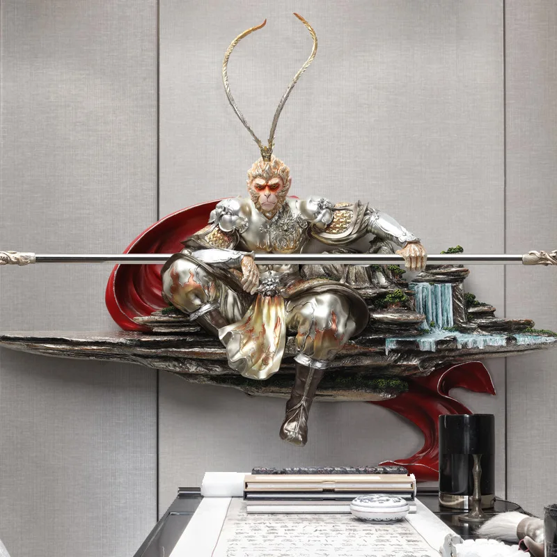 الحائط 3D Orangutan Sun Wukong النحت قرد النحت DIY بها بنفسك ديكور المنزل الشمس Wukong فنغ شوي تمثال #4