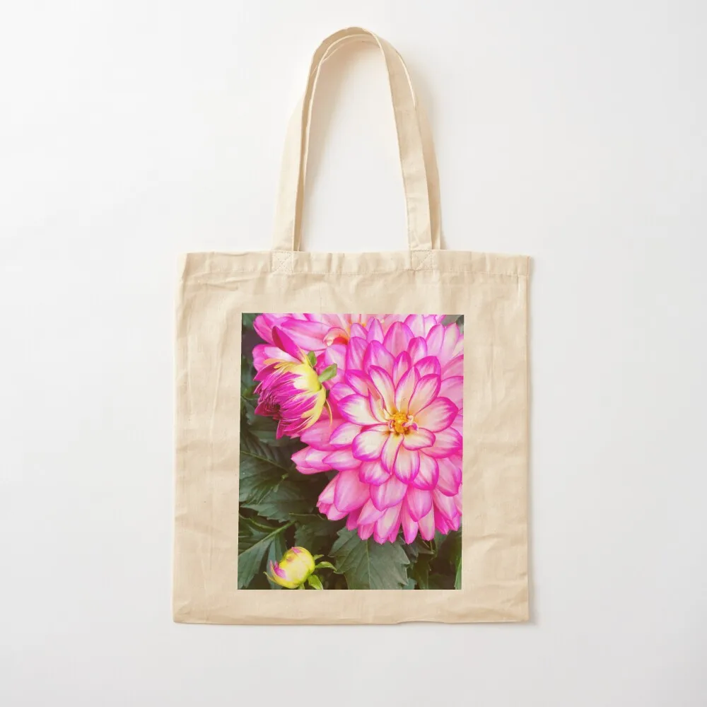 Pink Dahlias Tote Bag