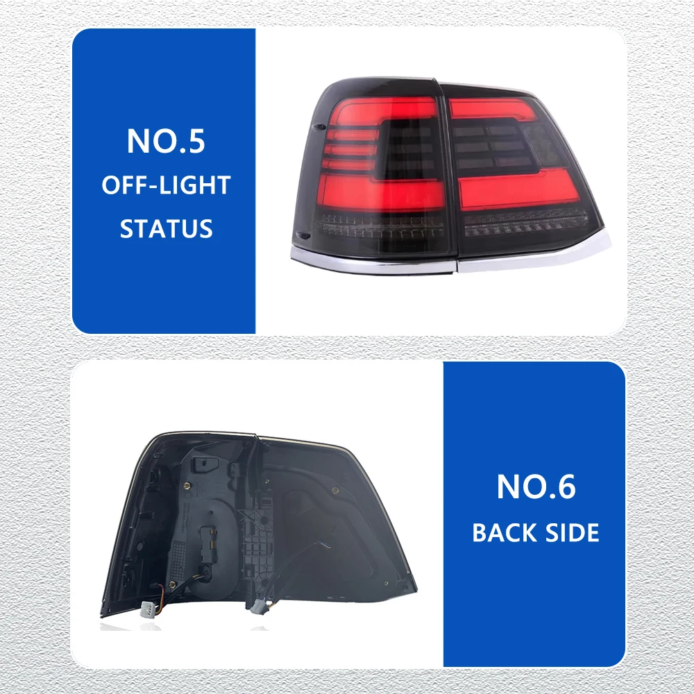 LED Tail Lights for TOYOTA Land Cruiser LC200 07-15 upgrade Led Car Taillights Assembly Signal Auto Accessories Modified Lamp