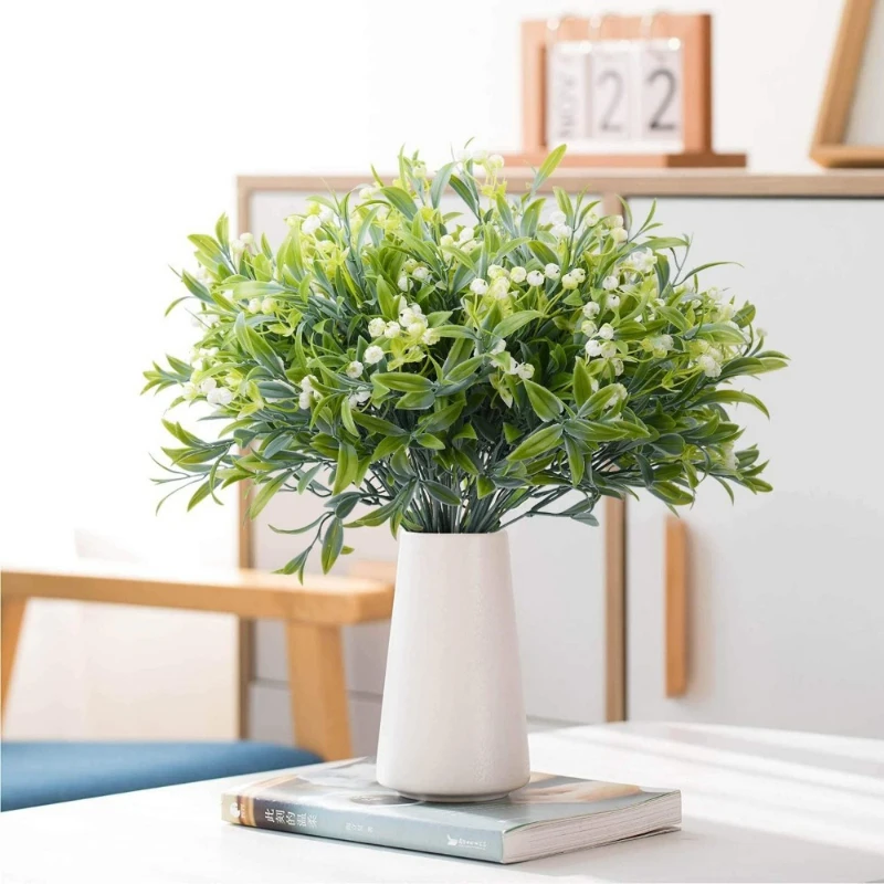 10-個の造花フェイクグリーン耐紫外線性プラスチック植物屋外庭ポーチ庭窓ディスプレイ家の装飾用