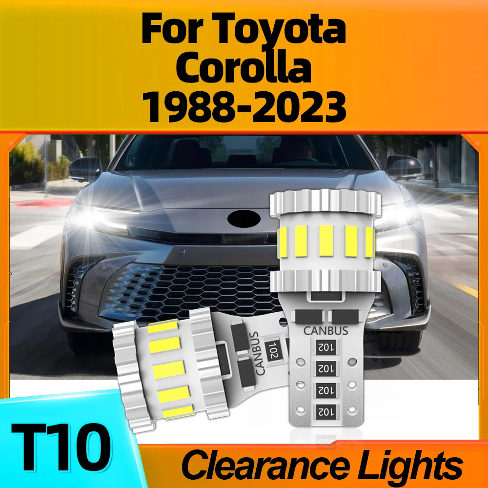 

2Pcs LED Canbus No Error 12V 6000K Clearance Lights W5W T10 For Toyota Corolla 1988 1989 1990 1991 1992 1993 1994 1995 1996-2023