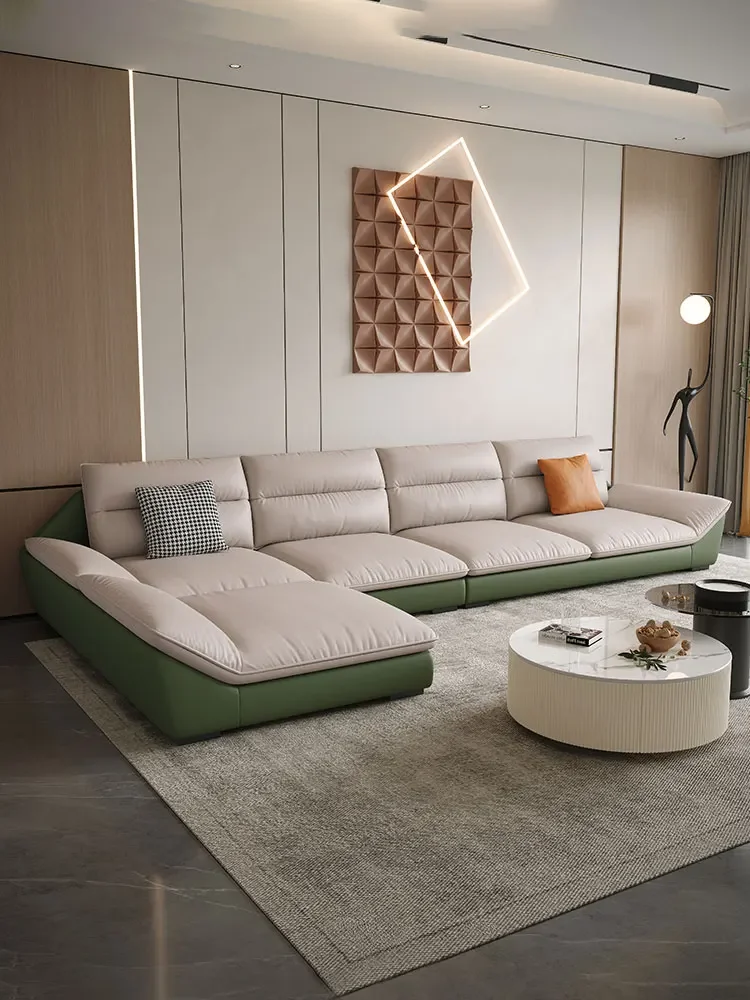 Modern minimalist technology, fabric sofa, size unit, living room, latex combination, straight row layout