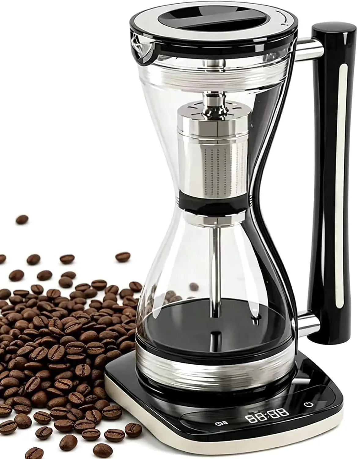 Siphon Coffee Maker,240ml Glass Vacuum Pot with 3 Speed Control,Heat Preservation,Anti-Dry Burn Protection