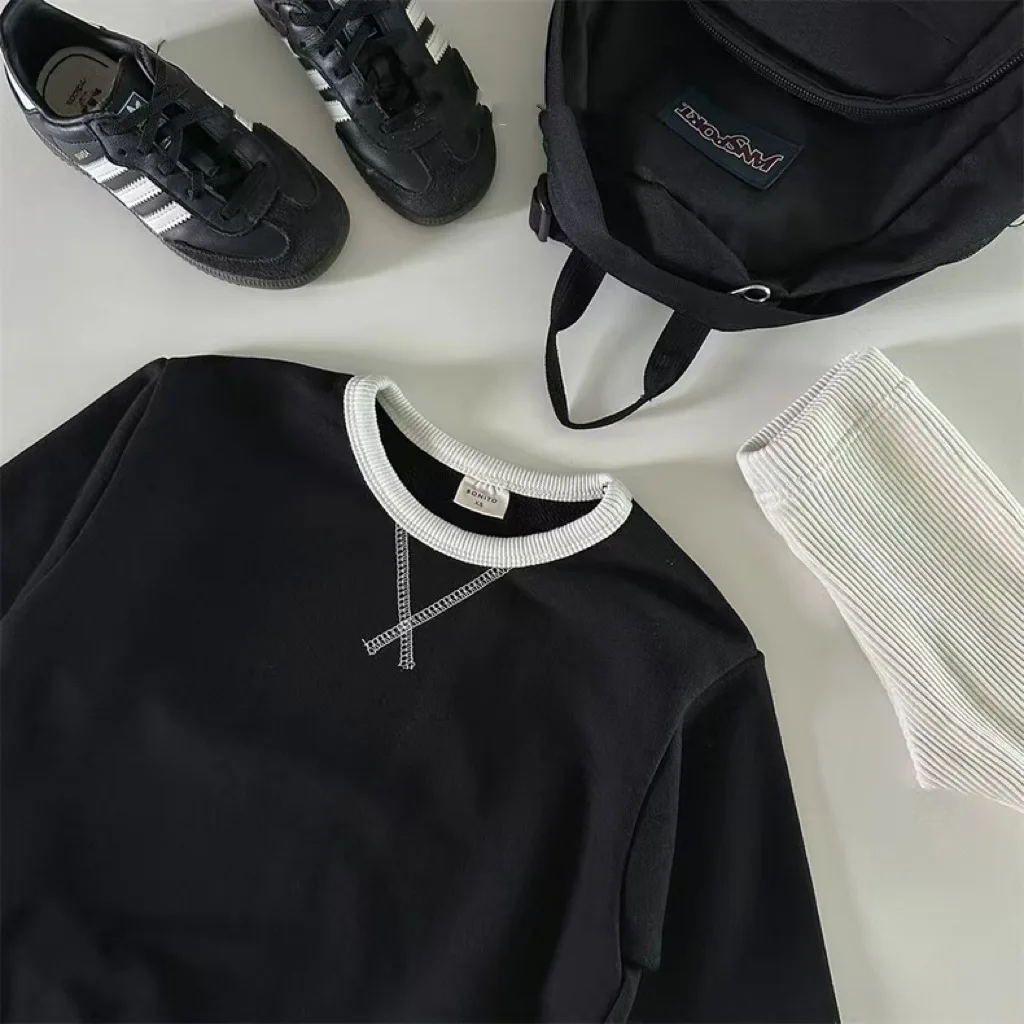 2026 خريف جديد طفل طويل الأكمام تي شيرت الصلبة الرضع الصبي تنوعا بلايز عادية طفل فتاة القطن البلوز ملابس الأطفال #6