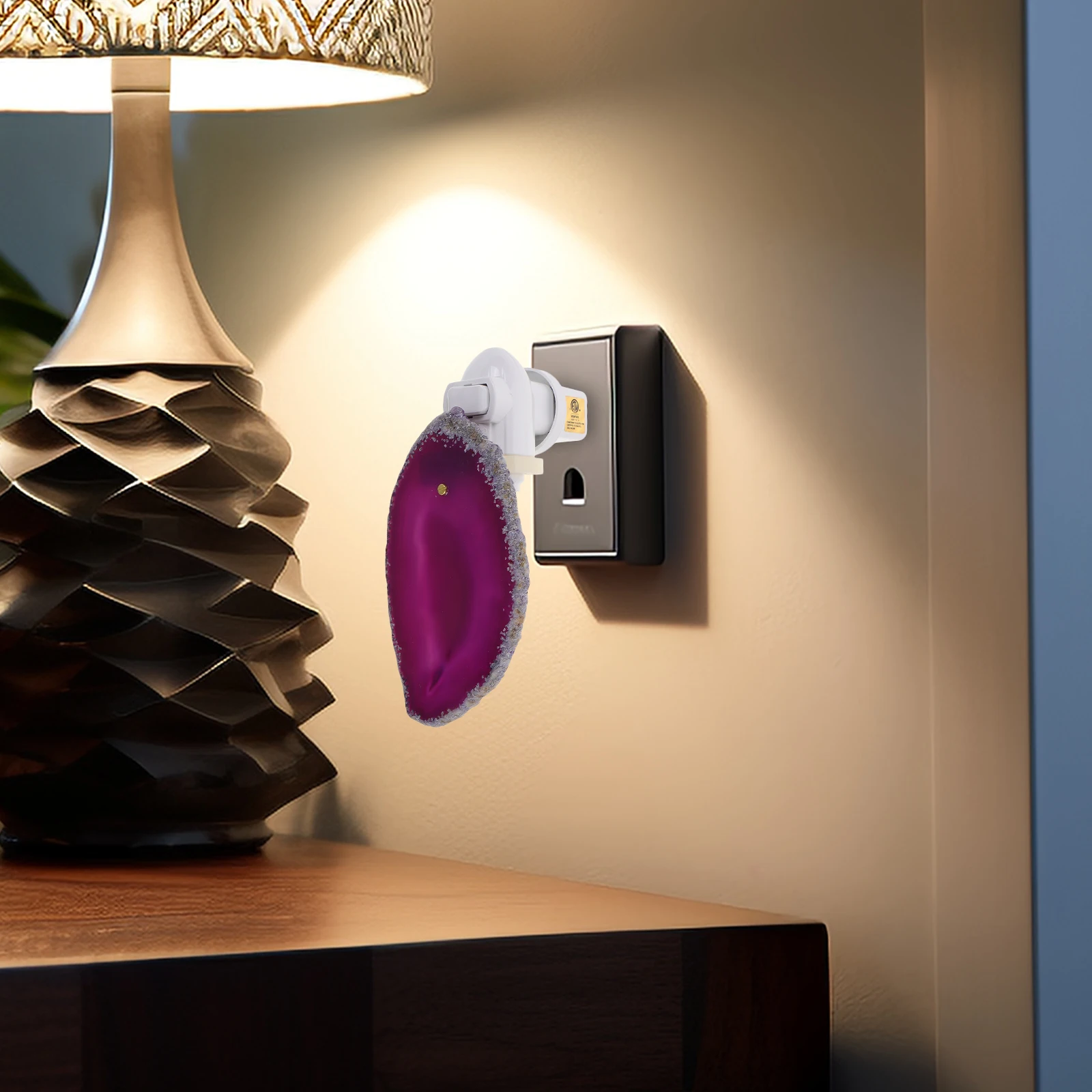 

Natural Slice Night Lamp Decorative For Home Bedroom Unique Agate Light Ornament Small Agate Lamp Us Plug