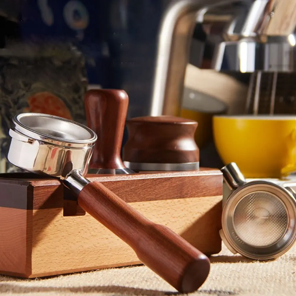 

51 мм бездонный портафильтр для кофе, деревянная ручка, 3 уха, ручка фильтра для эспрессо, универсальная кофемашина для эспрессо, запасные части для бариста