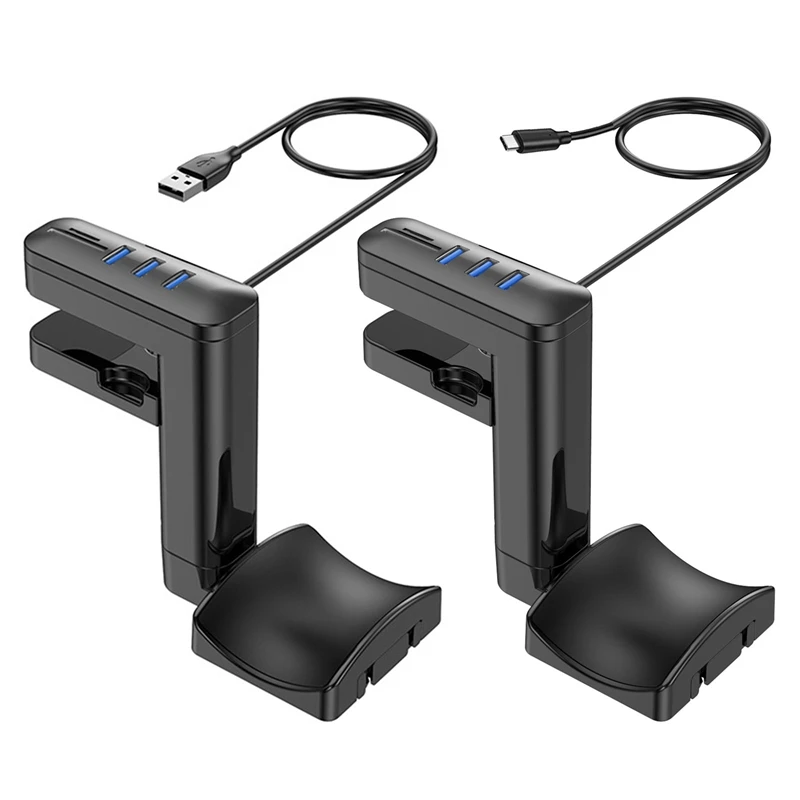 วงเล็บหูฟังหมุนติดตั้งชุดหูฟังสําหรับเล่นเกมพีซีขาตั้งผู้ถือพอร์ตฮับหูฟังตะขอแขวน