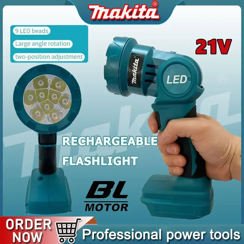 

Makita Cordless LED Flashlight Power Tools Outdoor Handheld Spotlight Rechargeable Lanterns Jobsite Work Light For 18V Battery
