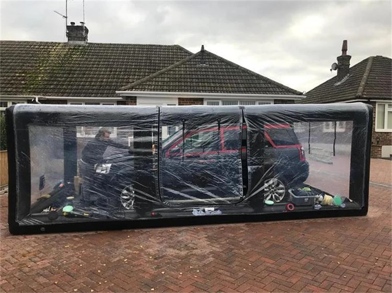 Portable PVC Inflatable Car Cover Tent Transparent Shelter for Home or Garage for Residential or School Outdoor Use