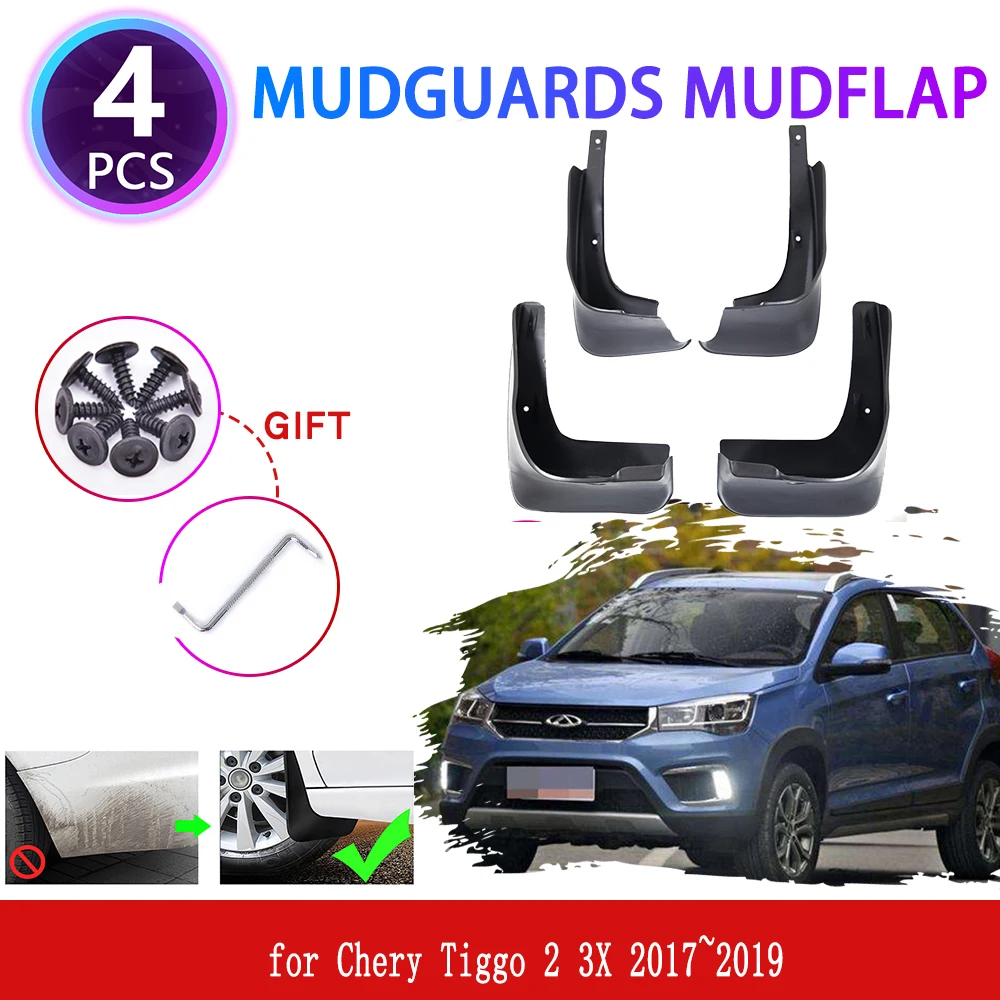 

4 шт. для Chery Tiggo 2 3X 2017 2018 2019 Брызговики аксессуары для передних и задних колес