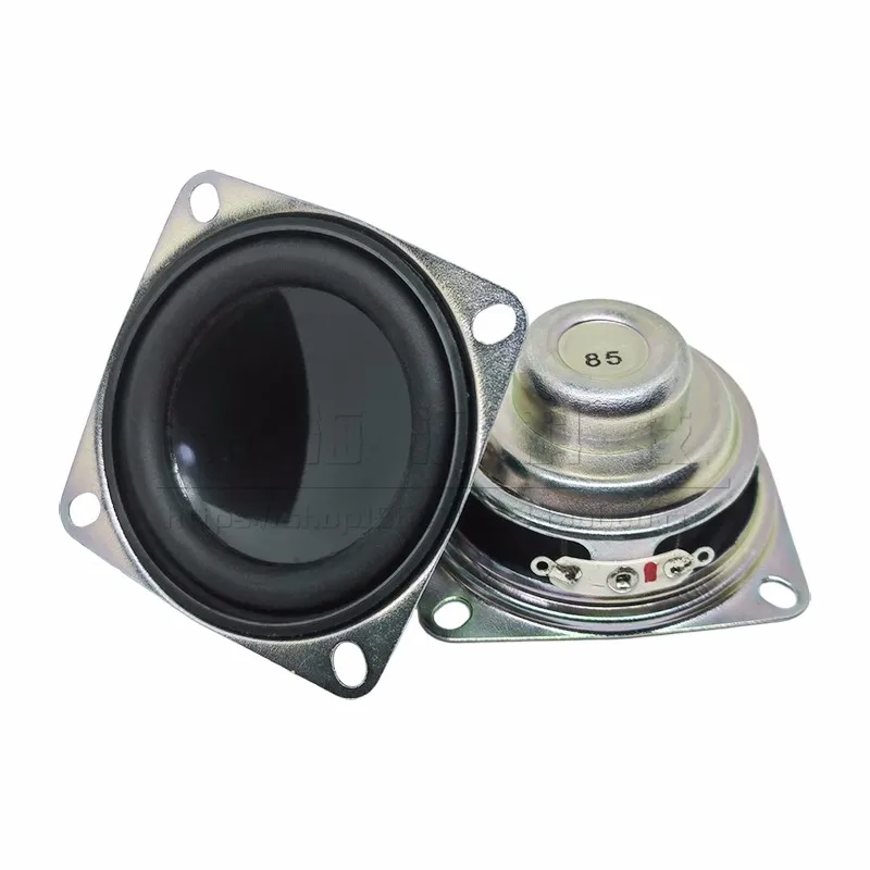 SOTAMIA 2PCS 2 Inch Square Speaker 8 Ohm 5 Watt 16 Core Dual Magnetic Black Pot Bottom Bluetooth Audio Full Range Speaker