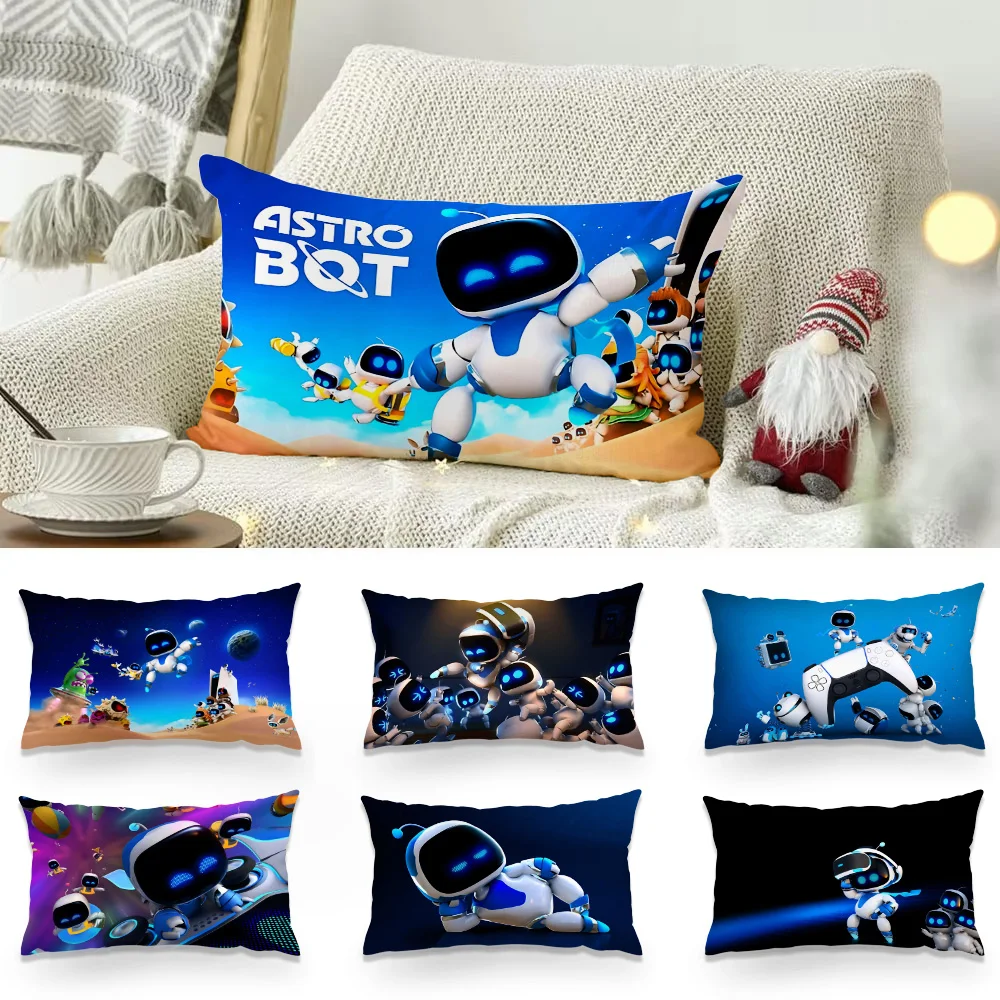 Capas de almofada astrobot dormir quadrado dos desenhos animados sofá decorativo casa dupla face impressão curta pelúcia bonito capa de almofada