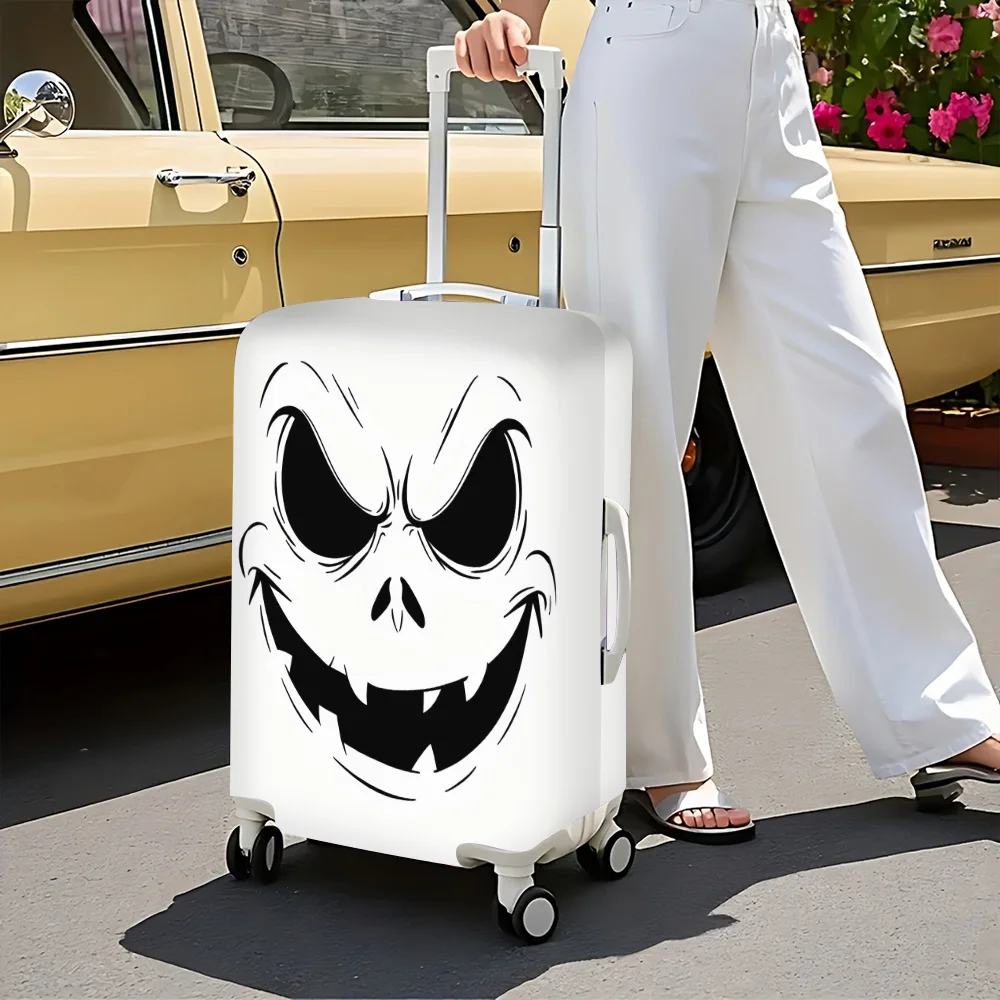 1pc Ghost Skull Face Print Luggage Cover. Fits Suitcases from 18 to 32 Inches; Effectively Protects Your Luggage