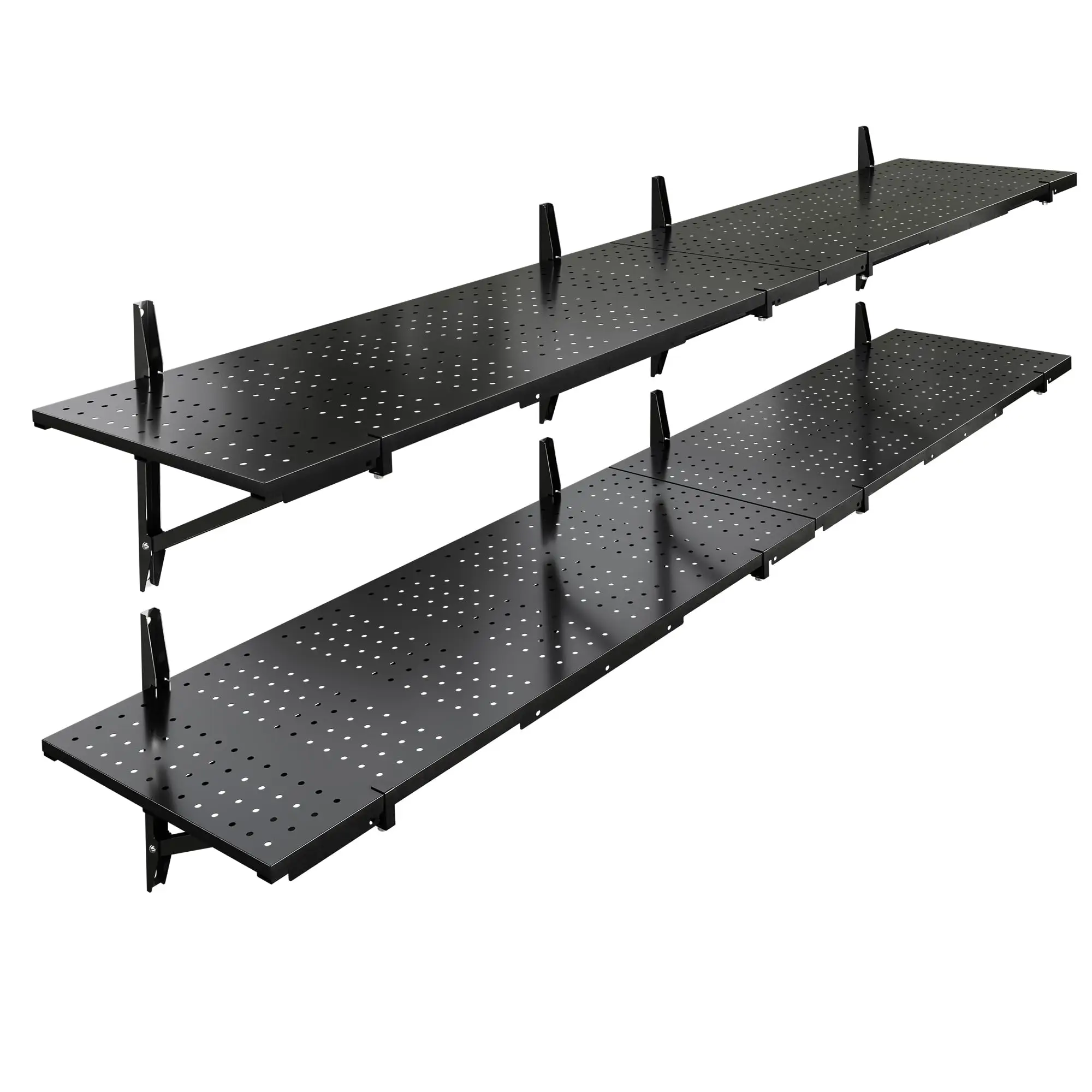 2-Pack 1x6ft Garage Shelving Perforated Wall Shelf