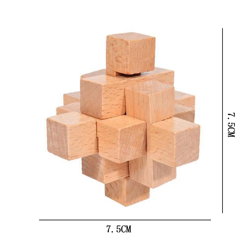 ألغاز دعابة الدماغ بقفل لوبان الخشبي للبالغين والأطفال هدايا تعليمية لإزالة تجميع الألعاب الفكرية تحدي الذكاء #5