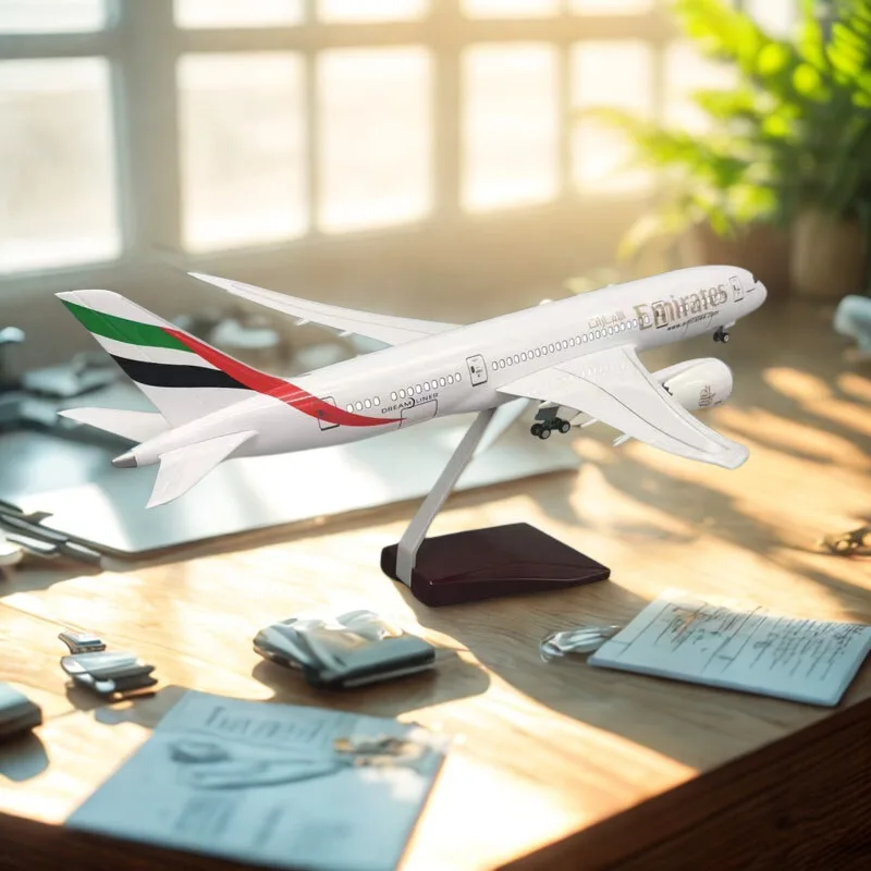 

Игрушечный самолет в масштабе 1:130 43 см B787 Модель самолета Emirates 787 Модели самолетов Литые под давлением самолеты со светодиодной подсветкой и колесами