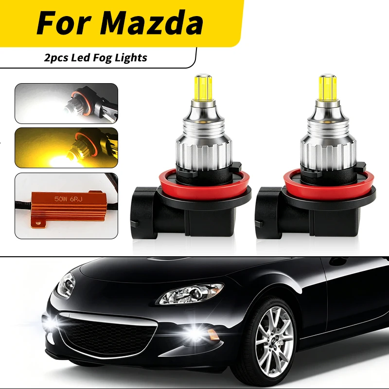 

Car LED Front Fog Light Yellow/White H8H11 Decoder dc12V For Mazda CX-7 2007-2012/CX-9 2013-2015/CX-5 2012-2016 Auto accessories