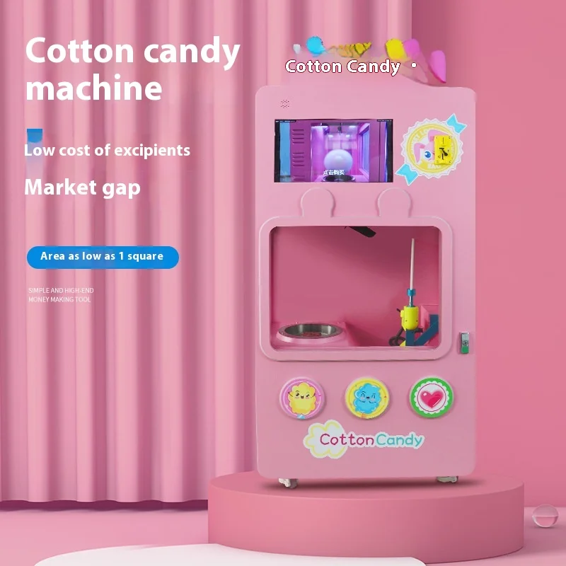 Brand New Intelligent Fully Automatic Cotton Candy Vending Machine Multiple Coin-operated Modes Commercial Cotton Candy Machine