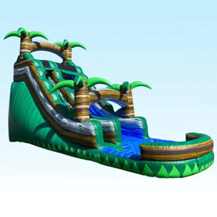 Tropical Emerald Cave Inflatable Water Slide for All Unisex PVC Material