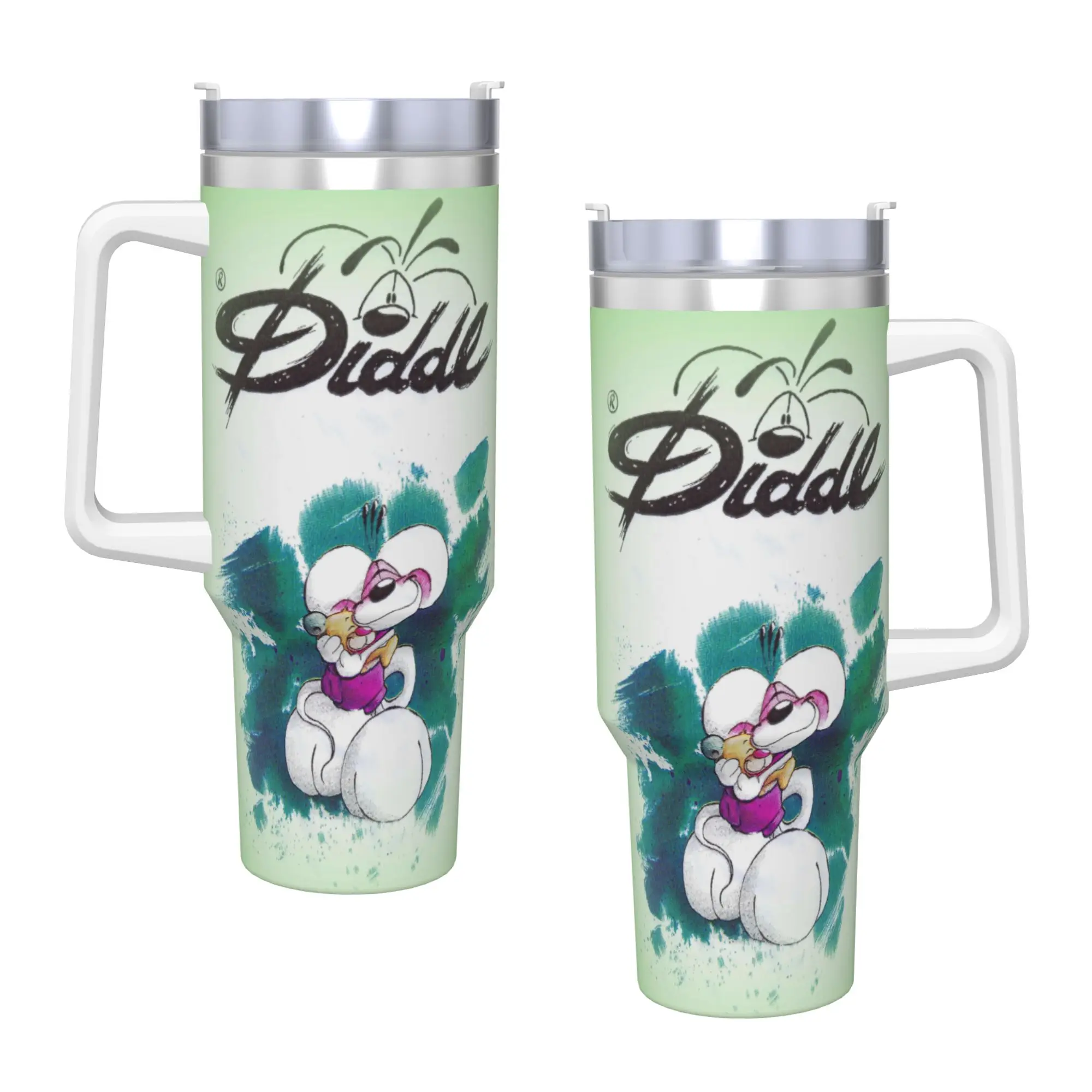 Mouse Diddl Edelstahl Tumbler Reise Auto Tassen Große Kaffeetasse Wärmeerhaltung Kalte und Heiße Milch Tee Wasserflasche