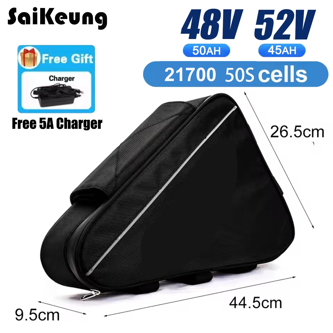 

Champ Rider 48V 45AH 50AH Triangle Ebike Battery Electric Bike 52V 21700 Cell 72V 60V 35AH 40AH 60A BMS Huge Capacity 1000W2000W