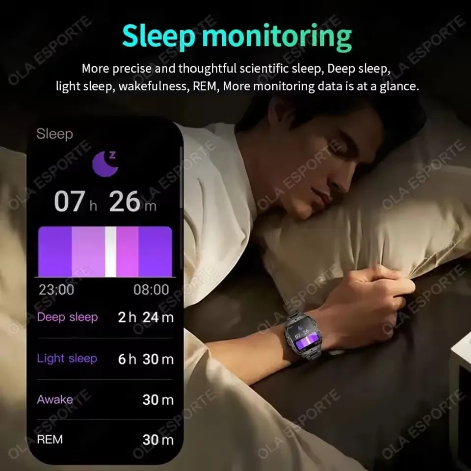Nuevo Reloj Inteligente Militar 2026 para Hombre, IP67 3ATM, Monitor de Actividad Física para Deportes al Aire Libre, Monitor de Presión Arterial, Llamadas BT, GPS - Image 6