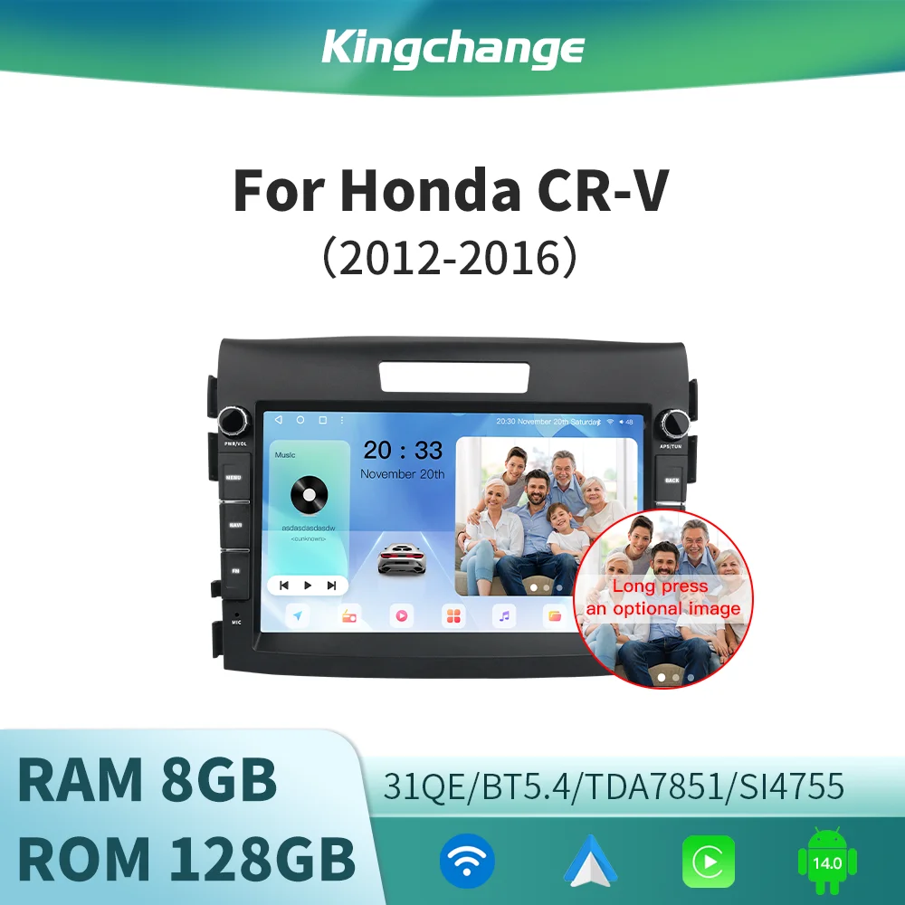 

Kingchange Android 14 8 "2 Din автомобильное мультимедийное радио стерео для Honda CRV CR-V 4 RM RE 2012-2016 CarPlay Auto 360 GPS WIFI BT