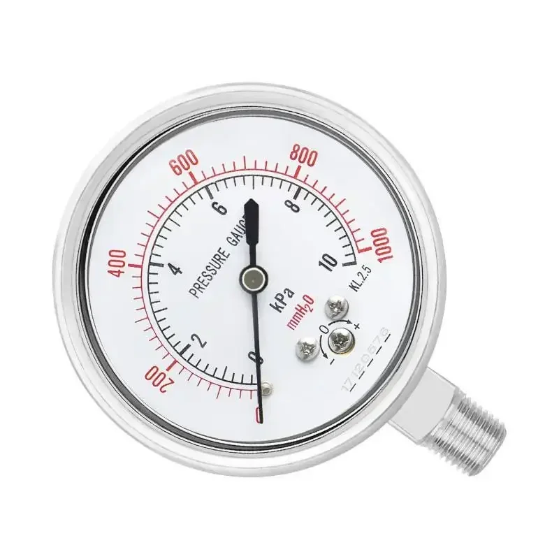 for 50kpa -60-60Kpa New Capsule Micro Pressure Gauge Stainless Steel Diaphragm Seal M20*1.5 Thread Manometer Nagetive Gauge