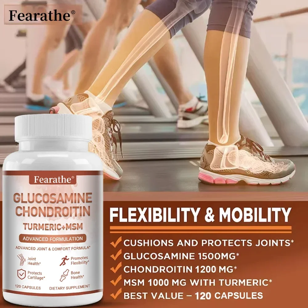 Glucosamine Chondroitin Turmeric + MSM Supplement - Joint Pain Relief, Immunity, Anti-Inflammation, Joint and Cartilage Health