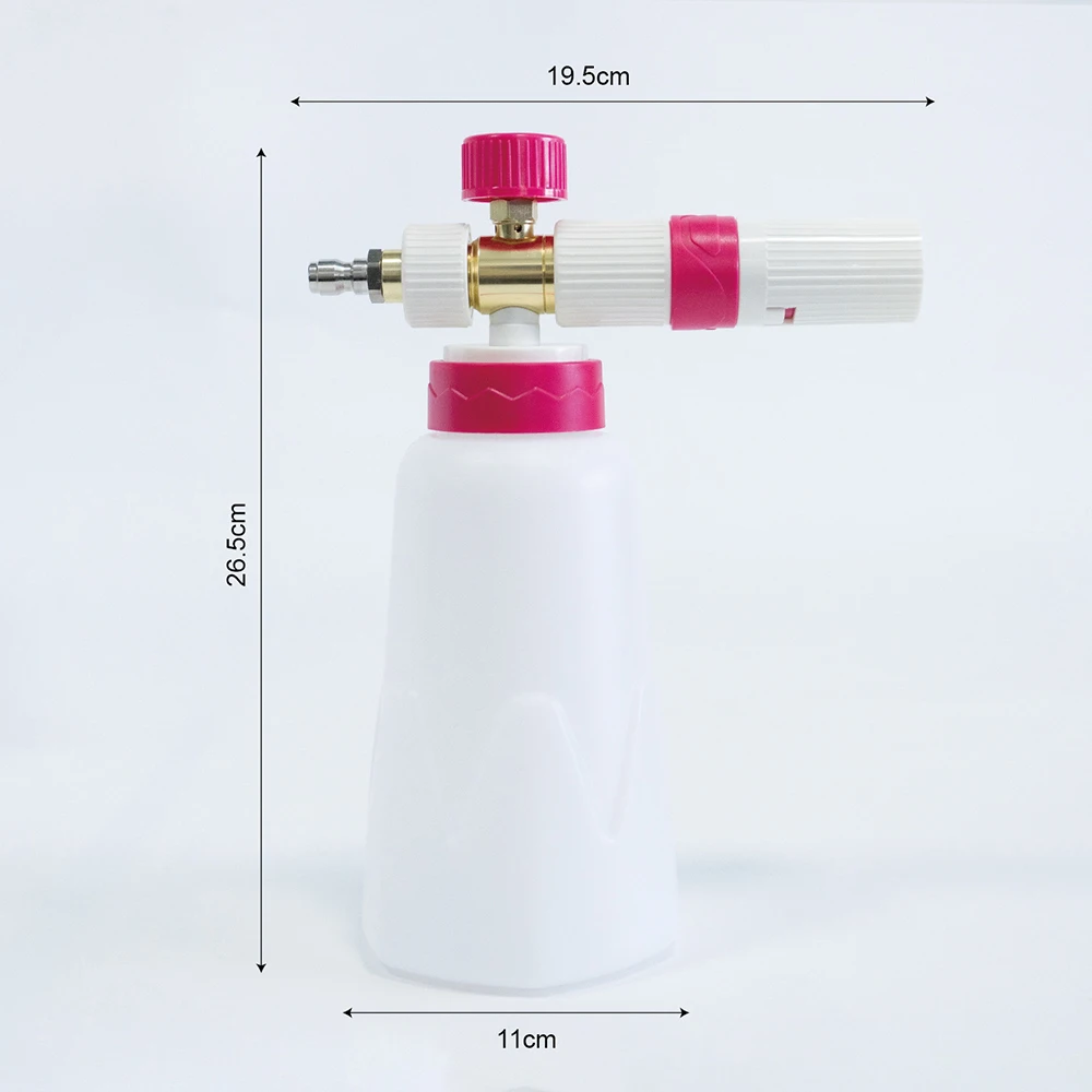 1000ml Snow Foam Lance Adjustable Foam Concentration Foam Cannon 1/4