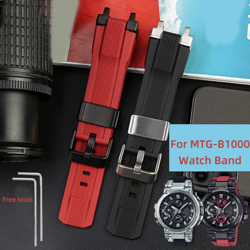 Special Rubber Watch Strap Soft For Casio MTG-B1000/G1000 Watch Band Modified Silicone Watch Belt Waterproof Bracelet for Men