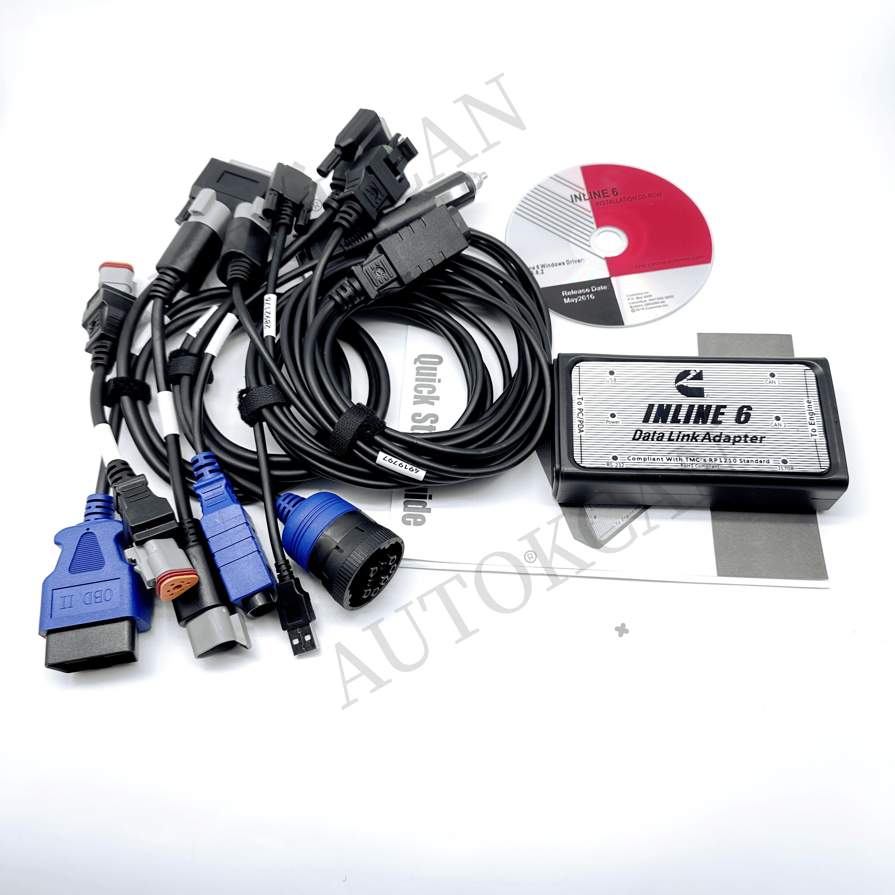 Insite V8.7 For INLINE 6 Data Link Adapter OBD2 Scanner Inline 6 Cum-mins Insite V7.62 Heavy Duty Truck Diagnostic Tool