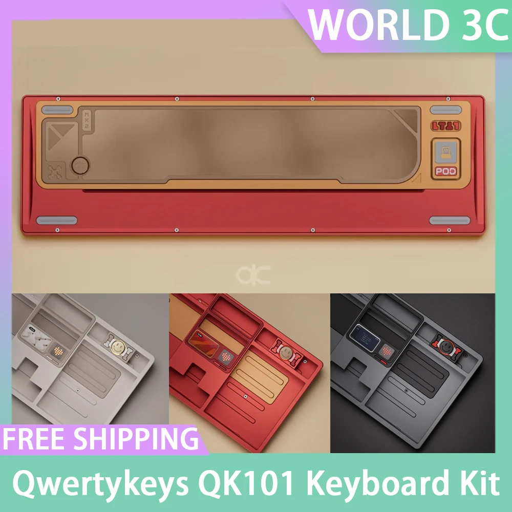 Qwertykeys QK101 Mechanical Keyboard Kit Three Mode Wireless Keyboard Customized Aluminum Alloy Keyboard Kits PC Accessories