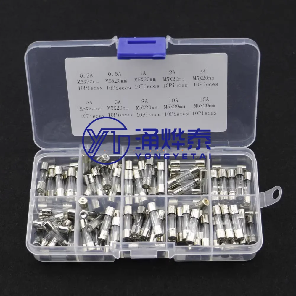 Clearance sale 5x20mm glass fuse 0.2A~15A fuse tube set