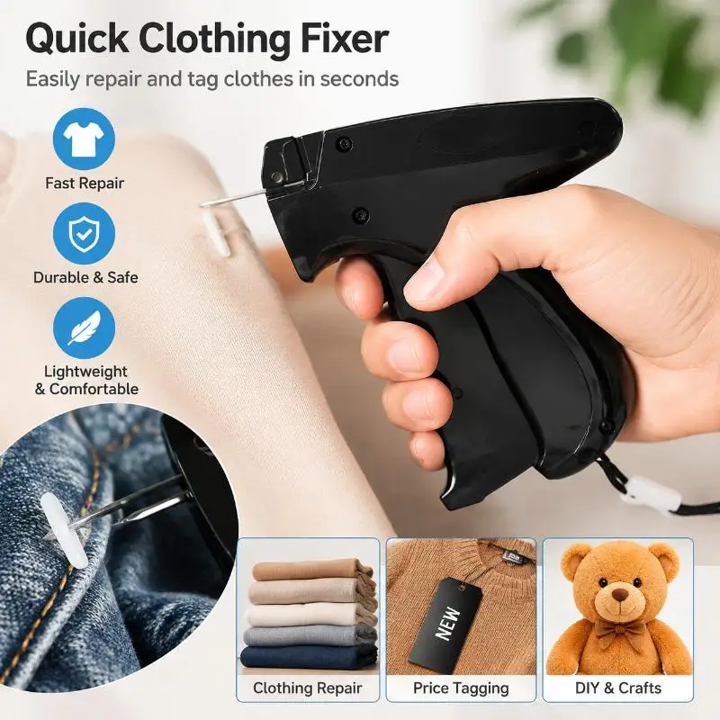 Fine Sewing Stapler Set Quick Clothes Fixing Device Anti Jam Needle Set Quilting Hemming Tool Garment Quilt Sock Tag Fastening