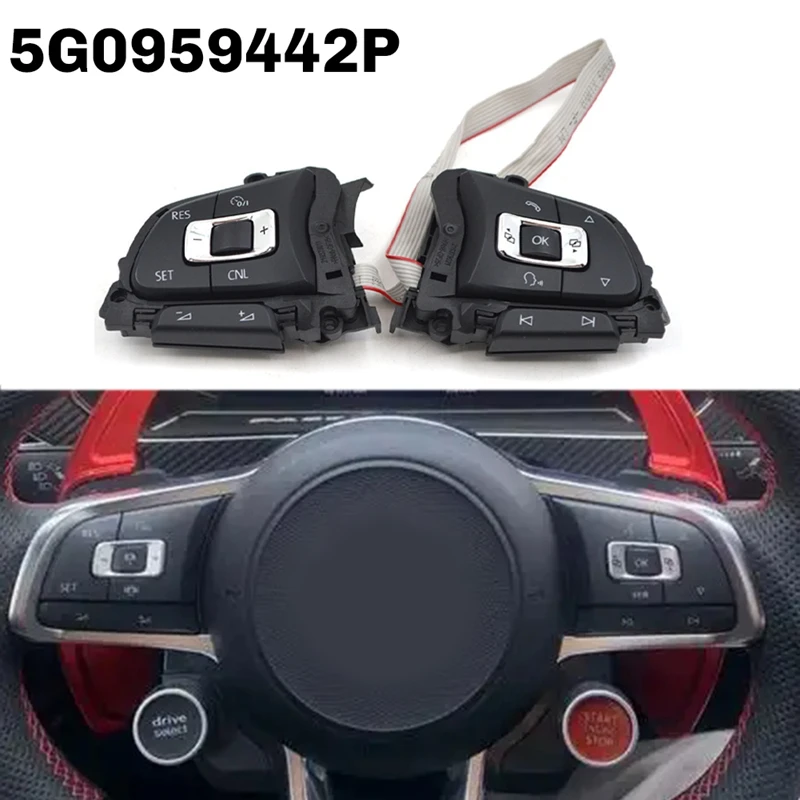 5G0959442P Steering Wheel Multi-Function Buttons For E-Golf Golf Variant  R32 Teramont